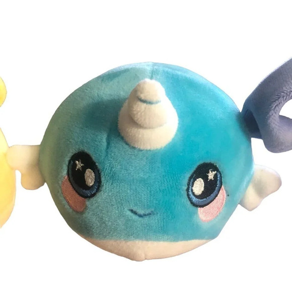 SQUEEZAMALS Set 3 Plumps Plush 3.5" Super Soft Squish Giraffe Unicorn Elephant - Picture 3 of 6